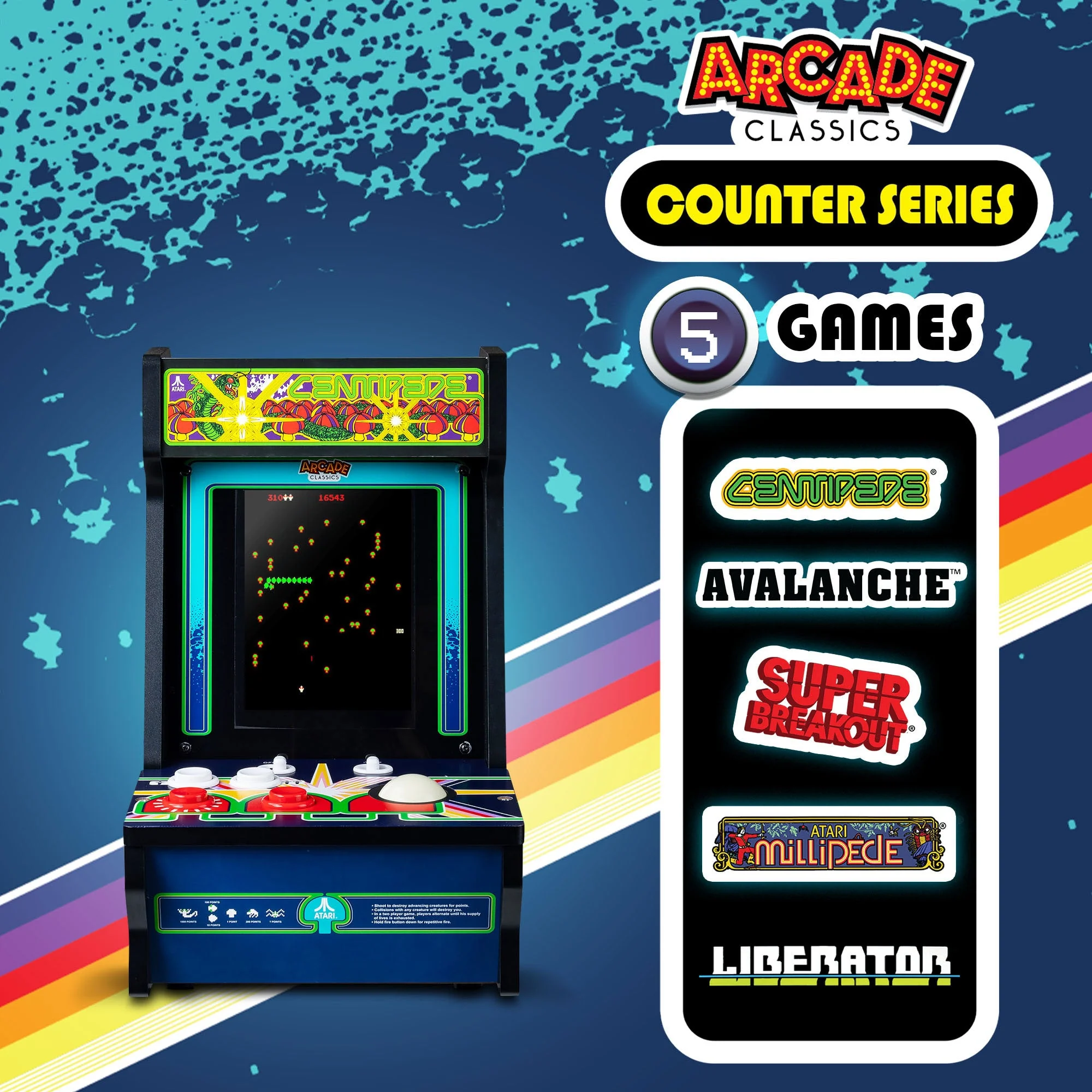 ARCADE CLASSICS – CENTIPEDE COUNTER SERIES, 5 GAME CABINET - Image 3