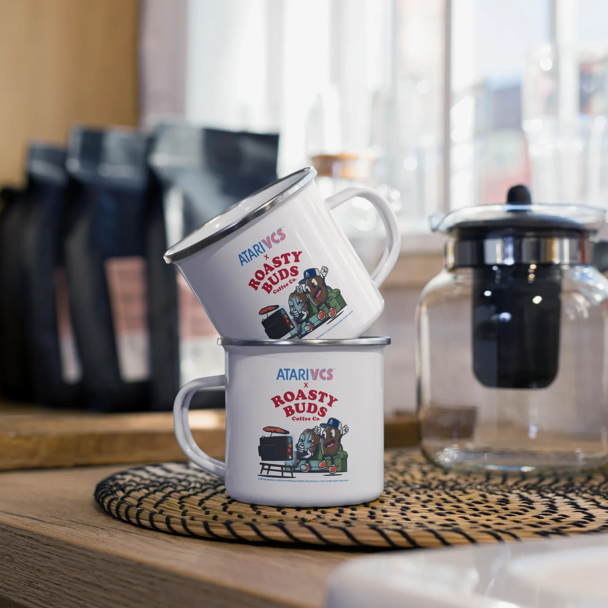 ATARI VCS X ROASTY BUDS WHITE ENAMEL MUG - Image 2