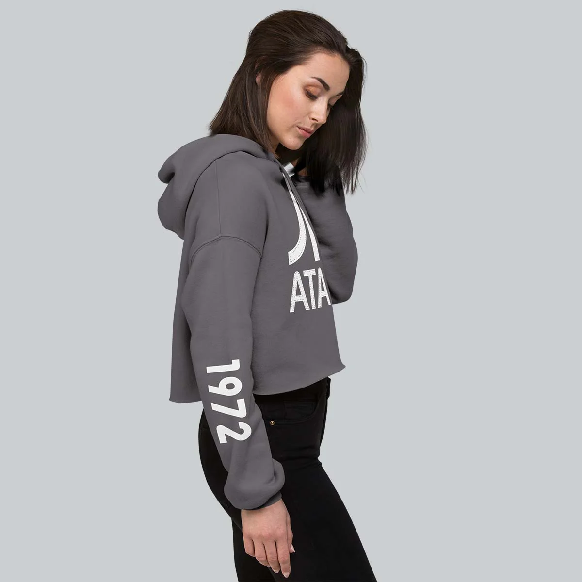 Stitch Effect Atari Cropped Sweatshirt - Image 3